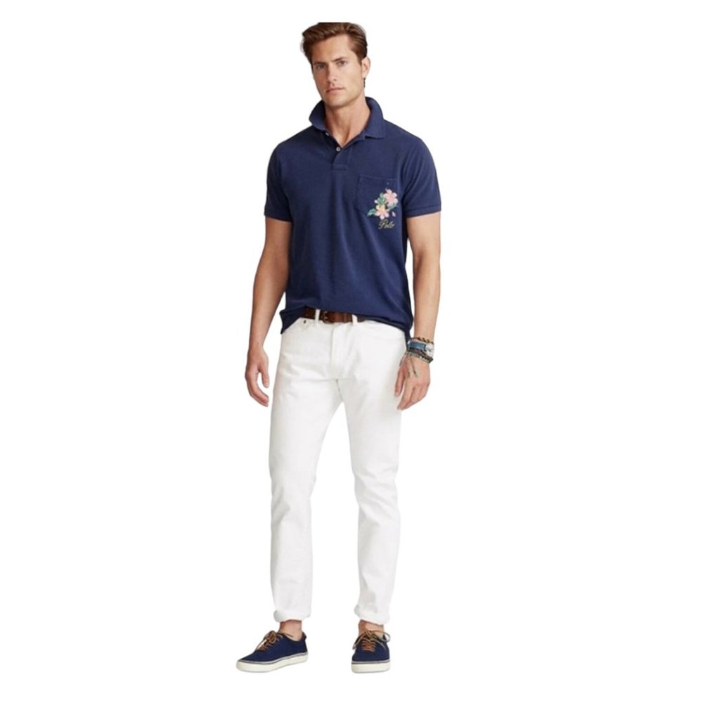 Polo Ralph Lauren Custom Slim Fit Floral Mesh Polo Shirt, Large Size, NWT - Picture 8 of 10